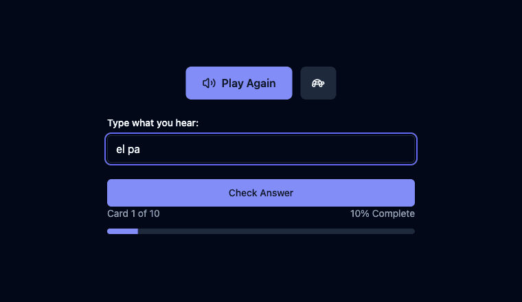 Dictation listening game